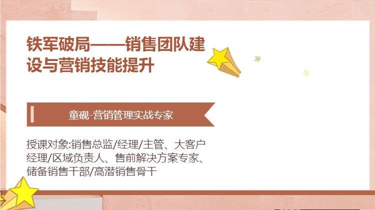 铁军破局——销售团队建设与营销技能提升