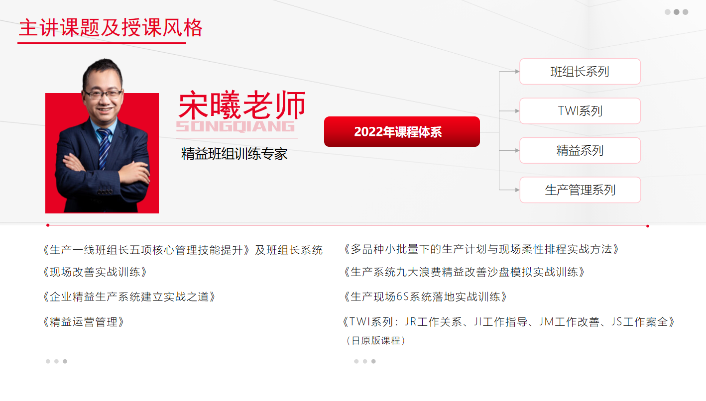 [太阳]生产管理宋曦老师12月29日在南通讲《pmc-生产计划与物料管控》