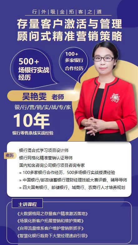 【吴艳雯老师】6月21-25号为太原市中国银行讲授《银行外拓营销辅导》圆满结束！