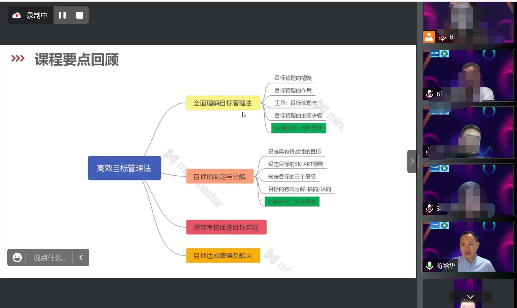 【蒋裕华老师】6月23日受邀向北京某培训机构讲授线上公开课《目标管理》第三期课程，圆满结束！